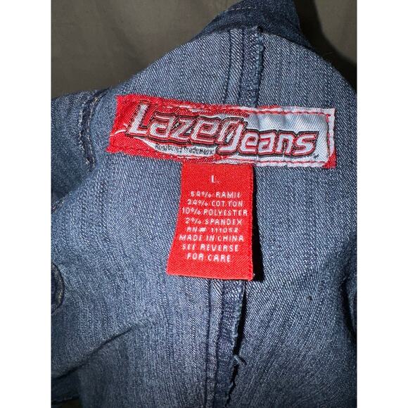 Retro Lazer Jeans Denim Trenchcoat Sz L - Picture 6 of 7